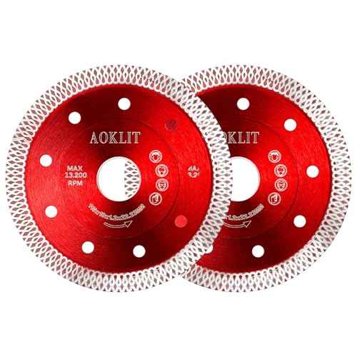 4.5" Diamond Blade for Angle Grinder, 2pcs Tile Cutting Blade for Angle Grinder Tile, Super Thin Tile Saw Blades for Cutting Porcelain Ceramic Tile Granite Marbles
