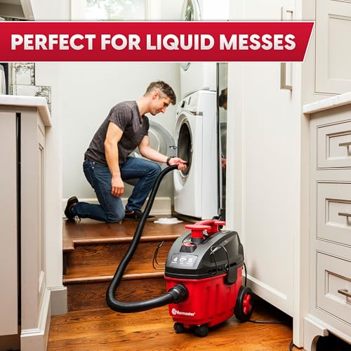Vacmaster VF408B 4-Gallon 5 Peak HP Wet Dry Vacuum Cleaner - Red