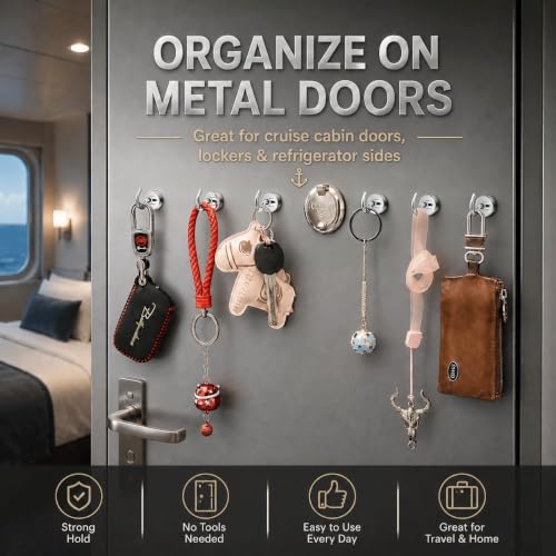 Neosmuk Magnetic Hooks 30lb Heavy Duty Silver 0.67in 10 Pack - Cruise & Home Organization