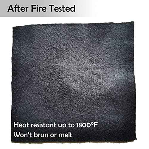 Fireproof Welding Blanket Heat Resistant Carbon Felt Fabric Flame for Smoker Gill Heat Resistant Up to 1800¡ÆF 36¡± x 36¡± Easy Cut Fire Proof Mat for Glass Blowing Auto Body Repair Camp and Wood stoves