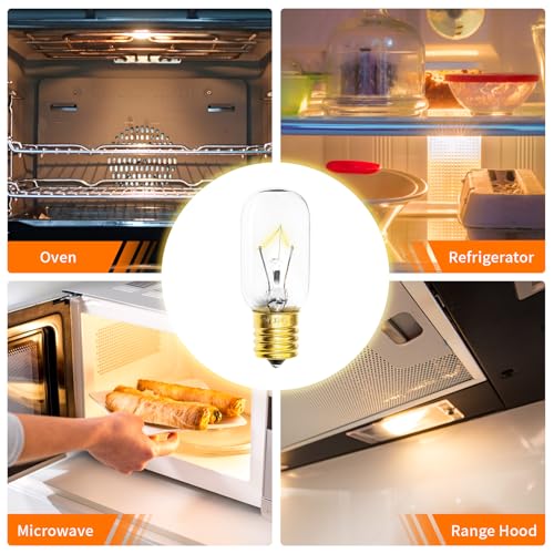 Belleone 2 Pack Dimmable 125V 30W E17 Microwave Light Bulbs for LG/Frigidaire/Kenmore/Whirlpool/GE – Replaces 6912W1Z004B
