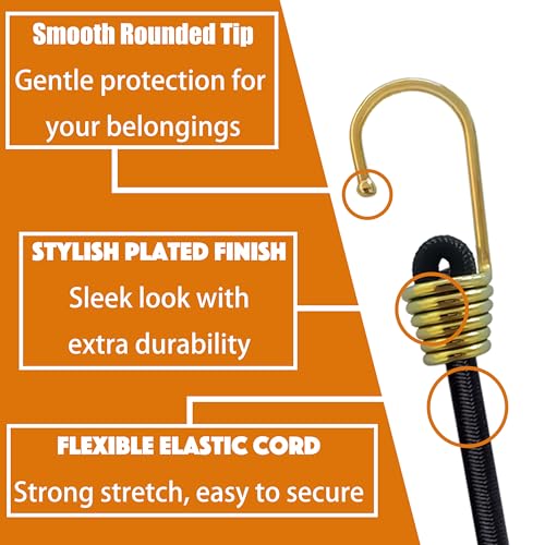 Yelier Mini Bungee Cords with Hooks 22pcs Assorted Sizes 2-12 Inch Black
