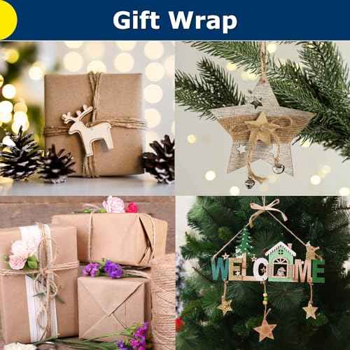 Vanhench 805FT Natural Jute Twine String, Bulk Hemp Jute Rope Cord Twine for Crafts Gardening, Gift Wrapping, Wedding D?cor, Packing Material Burlap Ribbon, Christmas Knitting Macrame Decoration