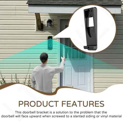 Vinyl Siding Mount for Blink Doorbell Siding Mount, Apply to 4" Standard Vinyl, Hardi Board, Aluminum Video Doorbell, Black - with Screws