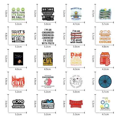 124pcs Engineering Hard Hat Stickers for Tool Box, Helmet - Funny, Prank Meme Vinyl and Waterproof Decals for Mechanics, Electricians, Union, Oilfield, Military, Construction, Weld