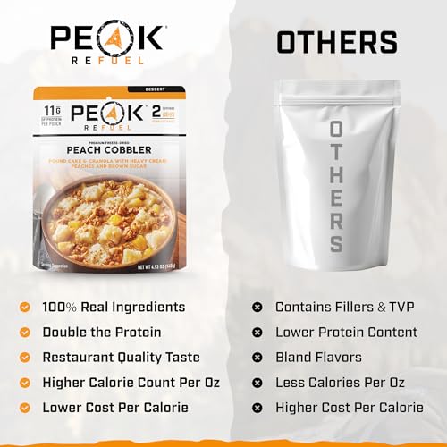 Peak Refuel Peach Cobbler Freeze-Dried Camping Dessert - 1 Pack, 2 Servings