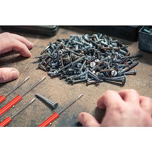 6 Pieces Pocket Screwdriver Mini Tops And magnetic pocket screwdriver with A Single Blade Head for Mechanical, Electrician (Red)