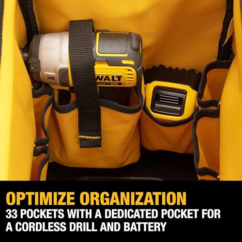 DEWALT 20-Inch Water-Resistant Tool Bag with Hard Bottom & Organization — DWST560104