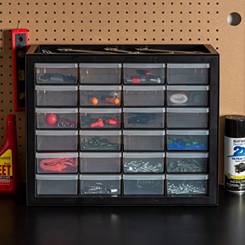IRIS USA Black 24-Drawer Plastic Storage Cabinet - Multi-Purpose Organizer