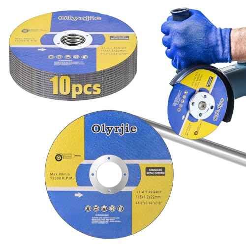 10 Pack 4 1/2 in Cut Off Wheel Cutting Wheels for Angle Grinders, Ultra Thin Grinding Wheels, Metal Cutting Discs