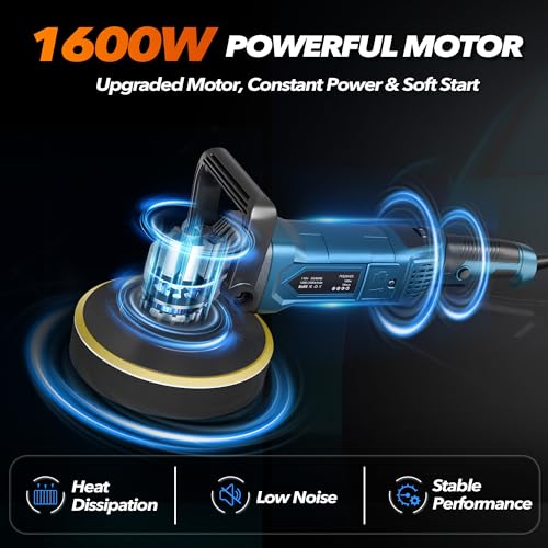 OFISPEED 1600W Blue Rotary Car Buffer Polisher - 6/7 Inch Variable Speed