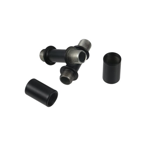 Wealrit 15 Sets Black Straight Pipe Lamp Stem with Connector Metal Threaded Extension Rods M10 Lamp Extension Rods Light Fixture Parts(1.57" Long)