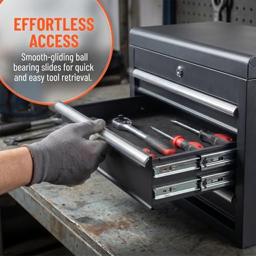 Winado 24" Portable 5-Drawer Lockable Metal Tool Box - Black (Variant: Black)
