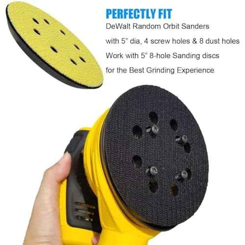 2 Pack 5 Inch 8 Hole Replacement Sander Pad for Dewalt DWE6423/6423K, DWE6421/6421K, DWE6421-B2, DWE6421-B3, DWE6421-BR, DCW210B - 5" Hook and Loop Sanding Backing Pad
