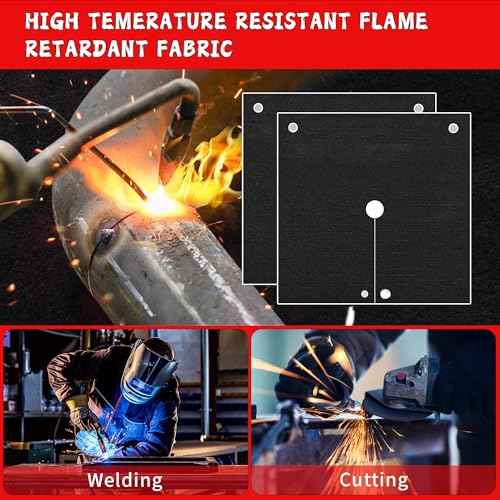 kaidun Welding Blanket Fireproof, 12'' x 12'' Opening Shape Heat Shield Mat for Plumbing Brazing Soldering Copper Pipe, Fire Flame Resistant Cloth Rag, Solder Plumbers HVAC Torch Protector