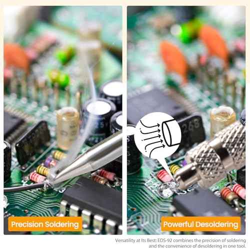 Electric Desoldering Pump & Soldering Iron Kit, 2-in-1 Solder Sucker Tool, 36W, Heatproof Handle, Desoldering Gun & Soldering Iron Combo for Electronic Repair & DIY Projects (EDS-92)