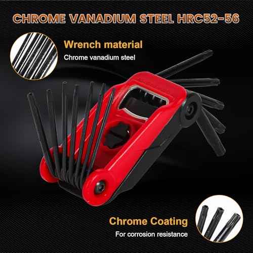 12PCS Tamper Proof Star Key Set, T6 to T40, Folding Security Torx Key Set