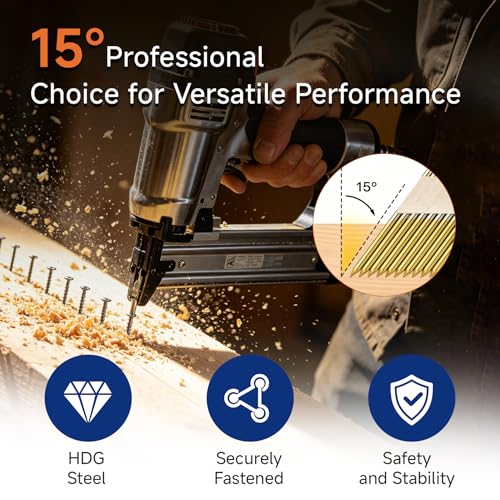 GXYWADY 3600Pcs 1-3/4 Inch Steel Siding Nails, 0.092 Inch Diameter, Galvanized Coil Nails, 15° Incline for Exterior & Interior Projects (Variation: 1 / 0.092*1-3/4in)