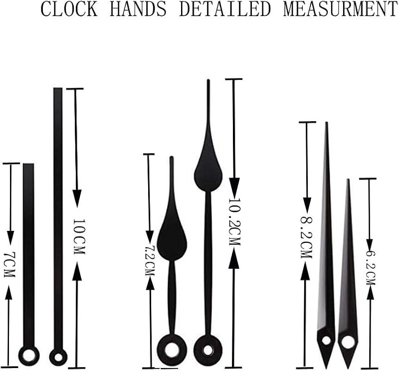 Aloneaka Black Silent Clock Movement Kit with 6 Hands DIY Repair Parts