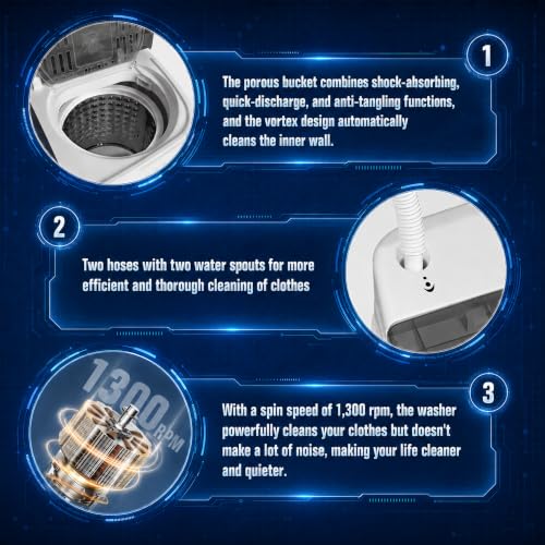 Pataku Portable Washing Machine & Dryer Combo 25.3Lbs Grey Compact Twin Tub