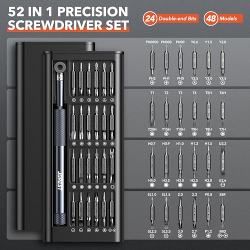 JOREST 52-in-1 Precision Screwdriver Set with Magnetic Bits for Electronics & Mobile Devices