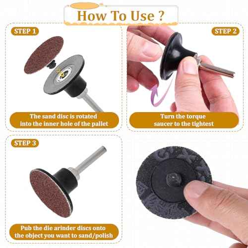 150 Pcs Sanding Discs Sets 2 Inch Surface Conditioning Discs 36/60/80 Grit Roll Lock Die Grinder Sanding Disc for Polish Rust Paint Removal Surface Prep Strip Grind