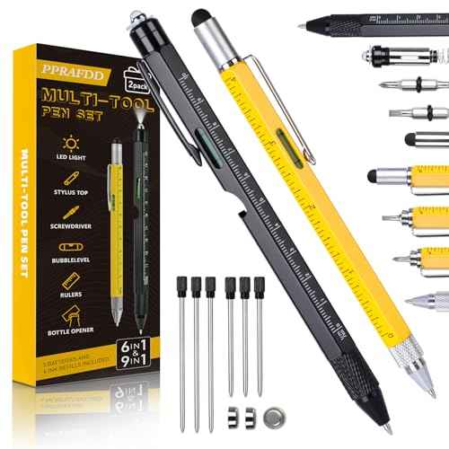9 in 1 Multitool Pen Set, Gifts for Men, Multi Tool Pen Set, Mens Gifts for Fathers Day Dad Gifts, Birthday Gifts for Him, Valentines Day Gifts for Him, Stocking Stuffers for Adults Men