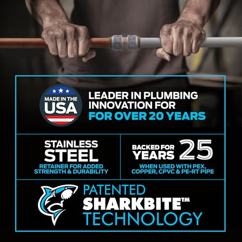 SharkBite Max 1/2 Inch Push-to-Connect Brass Pipe Coupling for PEX, Copper, CPVC, HDPE