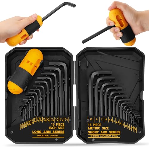 ELEAD 31-Piece Hex Key Set - SAE & Metric Allen Wrenches with Torque Handle