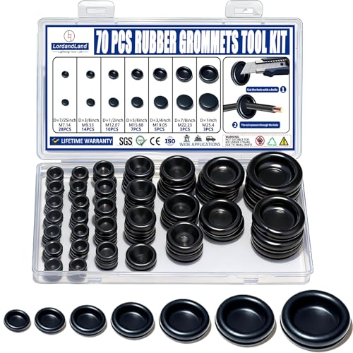 70 Pack Rubber Grommet Kit for Automotive Wiring, Home Improvement, Organizer
