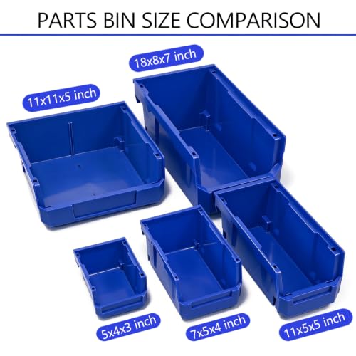 Shineyaplus 24-Pack Stackable Storage Bins 5.32 x 4.14 x 2.99 in with Labels, Blue & Red