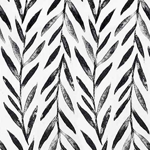 Wudnaye Black and White Peel and Stick Wallpaper Leaf Contact Paper 17.7 inch ¡¿ 118.1 inch Black and White Contact Paper Peel and Stick Wallpaper for Bathroom Self Adhesive Decorative Wallpapers