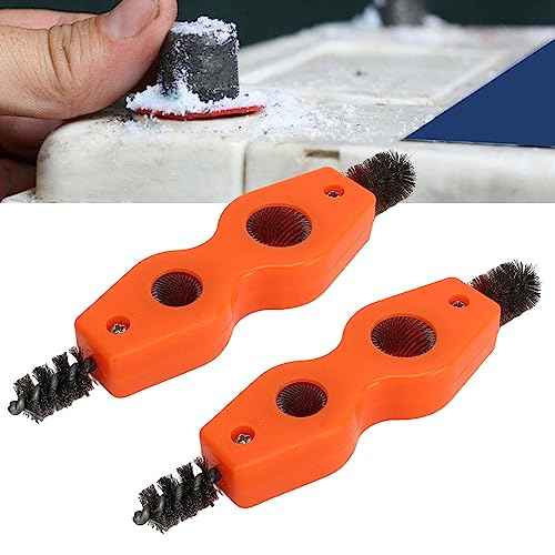 2Pcs Copper Tube Pipe Cleaner, 4 in 1 Copper Pipe Cleaner, Copper Tubing Brush Pipe Brush Cleans Inside Outside Thread Cleaner Plumber Brush Cleaner Tool for Plumbing Installation Soldering Brazing