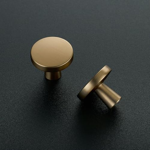 Ravinte Champagne Bronze Cabinet Knobs - Solid Pulls, 30 Pack, Single Hole