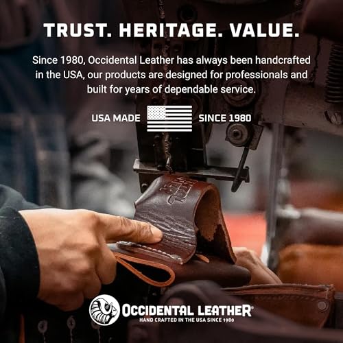 Occidental Leather Clip-On Tape Holster - Holds Up to a 30¡¯ Tape or 25¡¯ FatMax - Proprietary Steel Clip - Heirloom Quality Leather - Made in USA