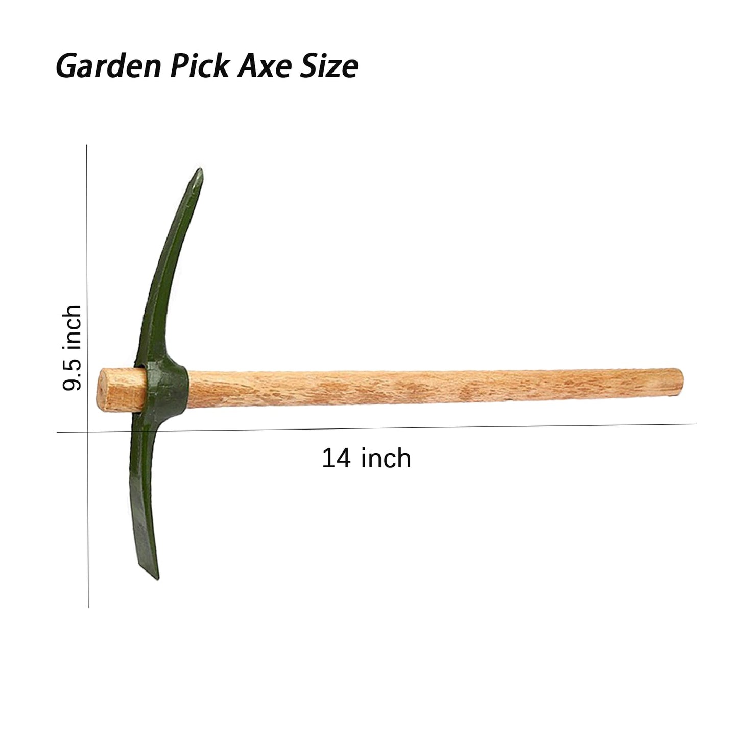 rosyquarz Forged Heat Treated One Piece Intact cast Iron Hoe,Weeding Garden Pick Axe,for Gardening,Camping and Outdoors Climbing Pickaxe