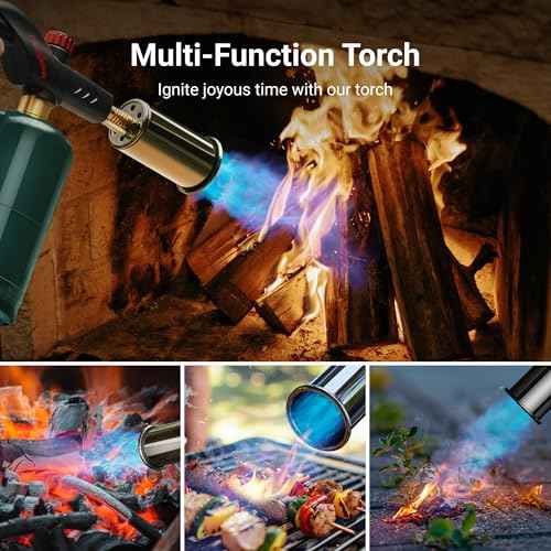 ThermoMaven Powerful Propane Torch, Kitchen Cooking Torch, Culinary Torch Lighter, Adjustable Blow Torch for Sous Vide Searing Steak, BBQ, Grill, Campfire Charcoal Starter (Propane Tank Not Included)