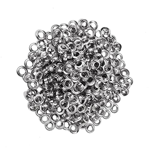 Silver Grommets Kit 1000pcs 3/8 Inch (10mm) for Crafts and DIY Projects
