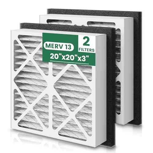 2 Pack 20x20x3 MERV 13 Pleated Air Filter Replacement Compatible with Zephyr VGF Series 20x20x3 Whole Home Return Air Grille Filter