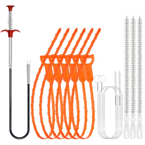 Oanie 12-Pack Drain Snake Hair Clog Remover Kit for Home Plumbing