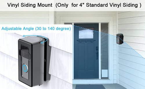 SZAOYU Vinyl Siding Mount Compatible with Video Doorbell 1/2/3/4, ajustable Angle 30-140 degree (4" Standard Vinyl Siding Only) Bracket for Video Doorbell Not Block Doorbell Motion Sensor