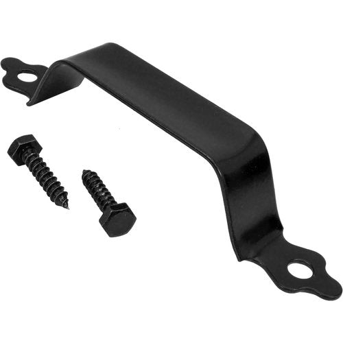Black 6" Decorative Pressed Steel Gate Handle with 7/16" Hex Head Mounting Screws