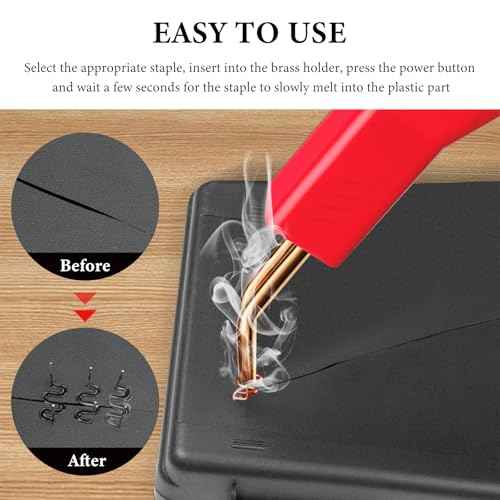 Plastic Welder Kit, Hot Stapler Welding Machine with 200PCS 4 Types Staples & Carry Case, Plastic Welder Soldering Tool for Car Bumper Cracks Repair, Car Accessories