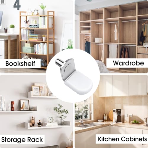 Oimyalsi 5mm Shelf Pegs Pack of 24 with Storage Box - L-Shaped Metal Pins with Anti-Slip Caps for Kitchen, Pantry, Bookcase, Medicine Cabinet & Glass Shelves