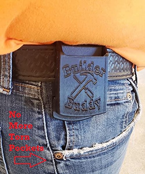 Builder Buddy Minimal Tool Holster - 2X Pack - for Impact Driver, Drill, Tape Measure Tool Holder, Belt Clip