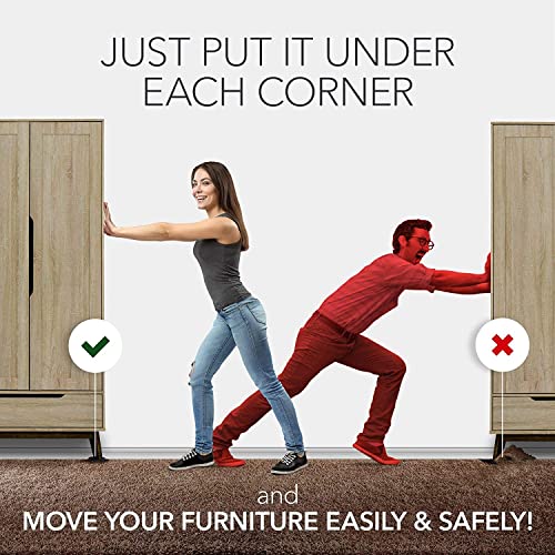 Heavy Furniture Sliders for Carpet - 8 pcs 4.75" Moving Pads by X-Protector