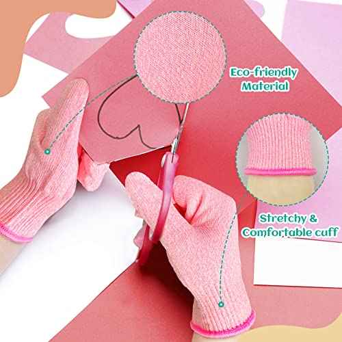 Evridwear Cut Resistant Gloves for Kids 4-6 Years, Level 5 Protection Cutting Gloves Food Grade for Cooking, Whittling, Wood Carving, Gardening and DIY