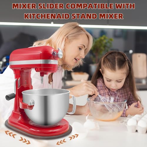 GIASSVIO Pine Wood Mixer Slider for KitchenAid 5.5-8 Qt Stand Mixers (Brown) – Countertop Caddy & Sliding Mat