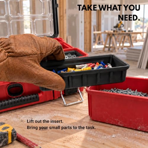 STD. ISSUE Black Nesting Bin Inserts (3-Pack) for Milwaukee PACKOUT 48-22-8430/8435 – Bins Only