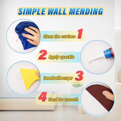 DIYSELF 9 Pack Drywall Repair Kit - Fast-Drying Spackle for Cracks & Holes